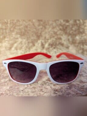 Kids White and Red Sunglasses — Playful UV Shades